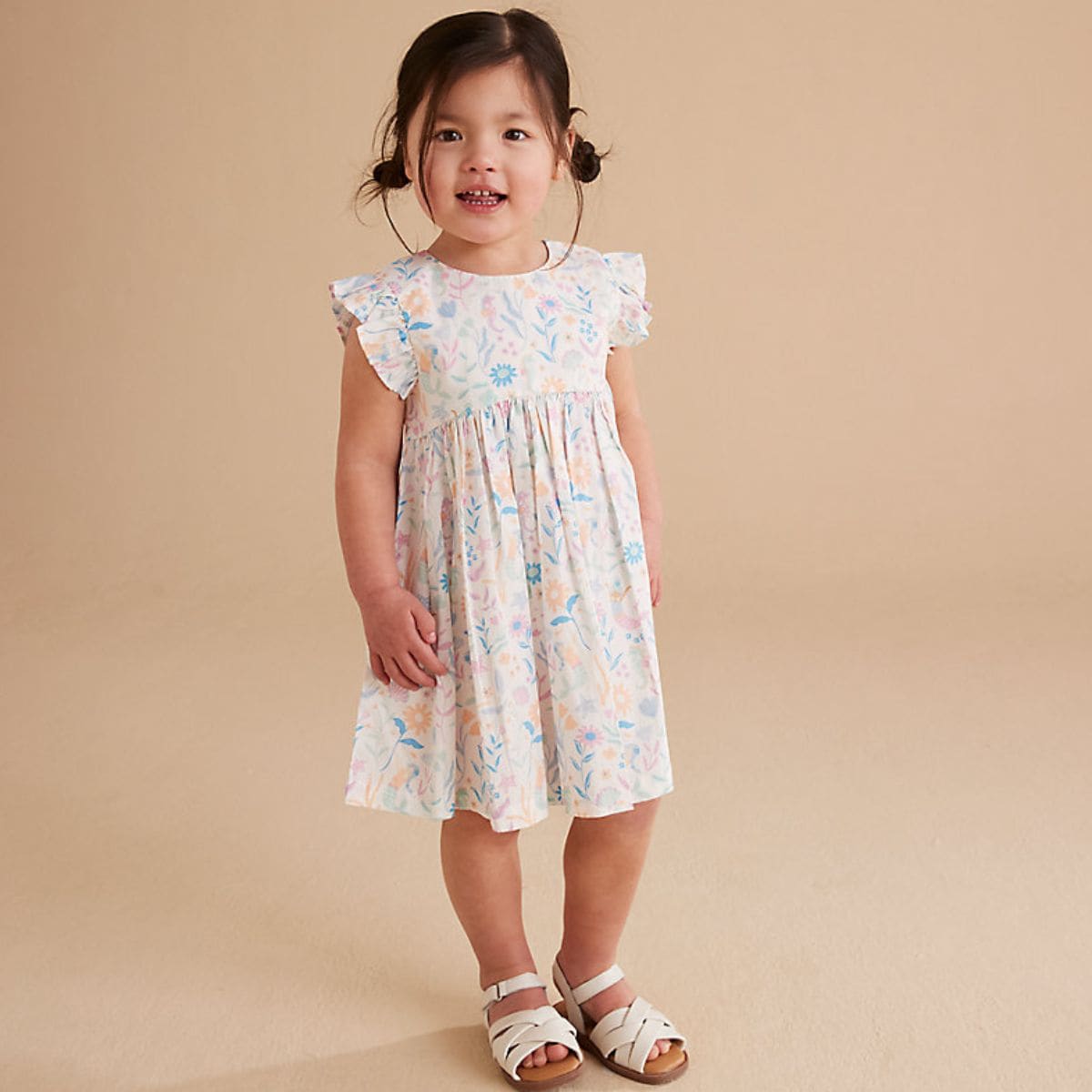 Mothercare Baby Girl Ocean Flower Short Sleeve Woven Mermaid Dress ...