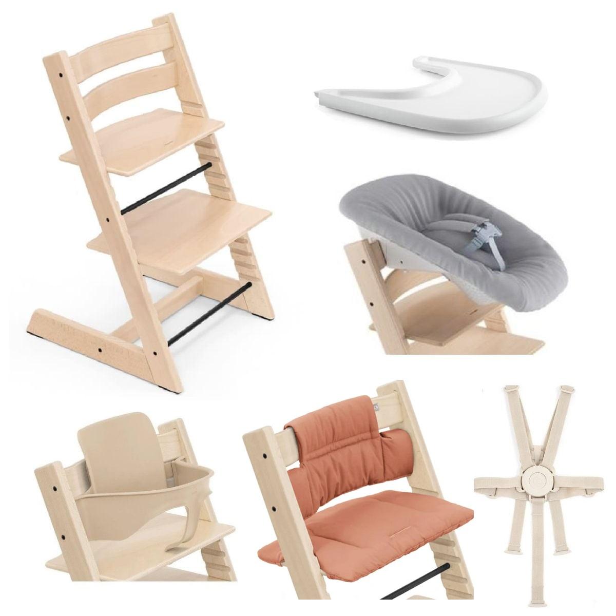 Stokke Tripp Trapp Chair Natural with Babyset, Tray, Harness and