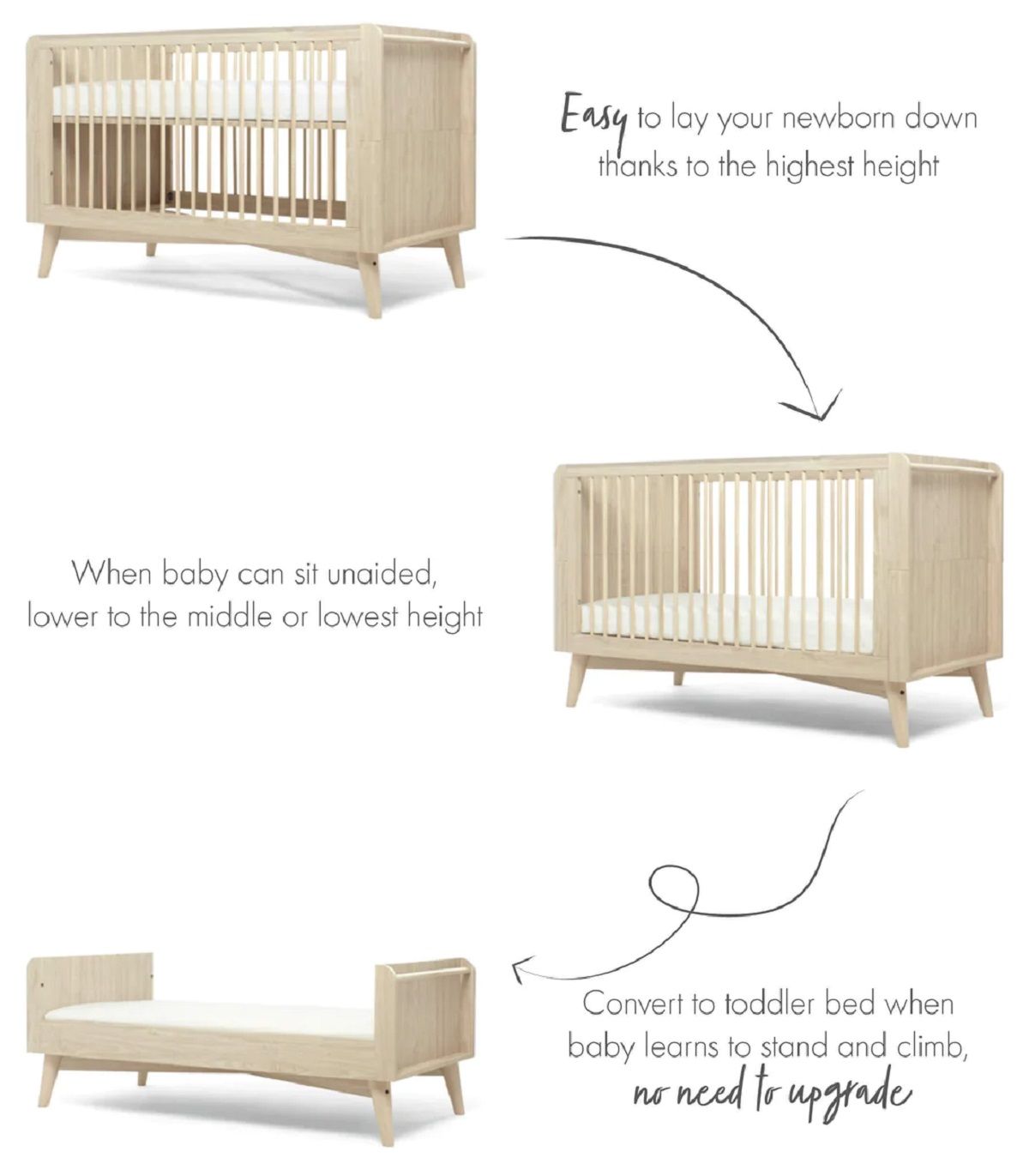 Mamas & Papas Coxley Cotbed Natural Mothercare 👶