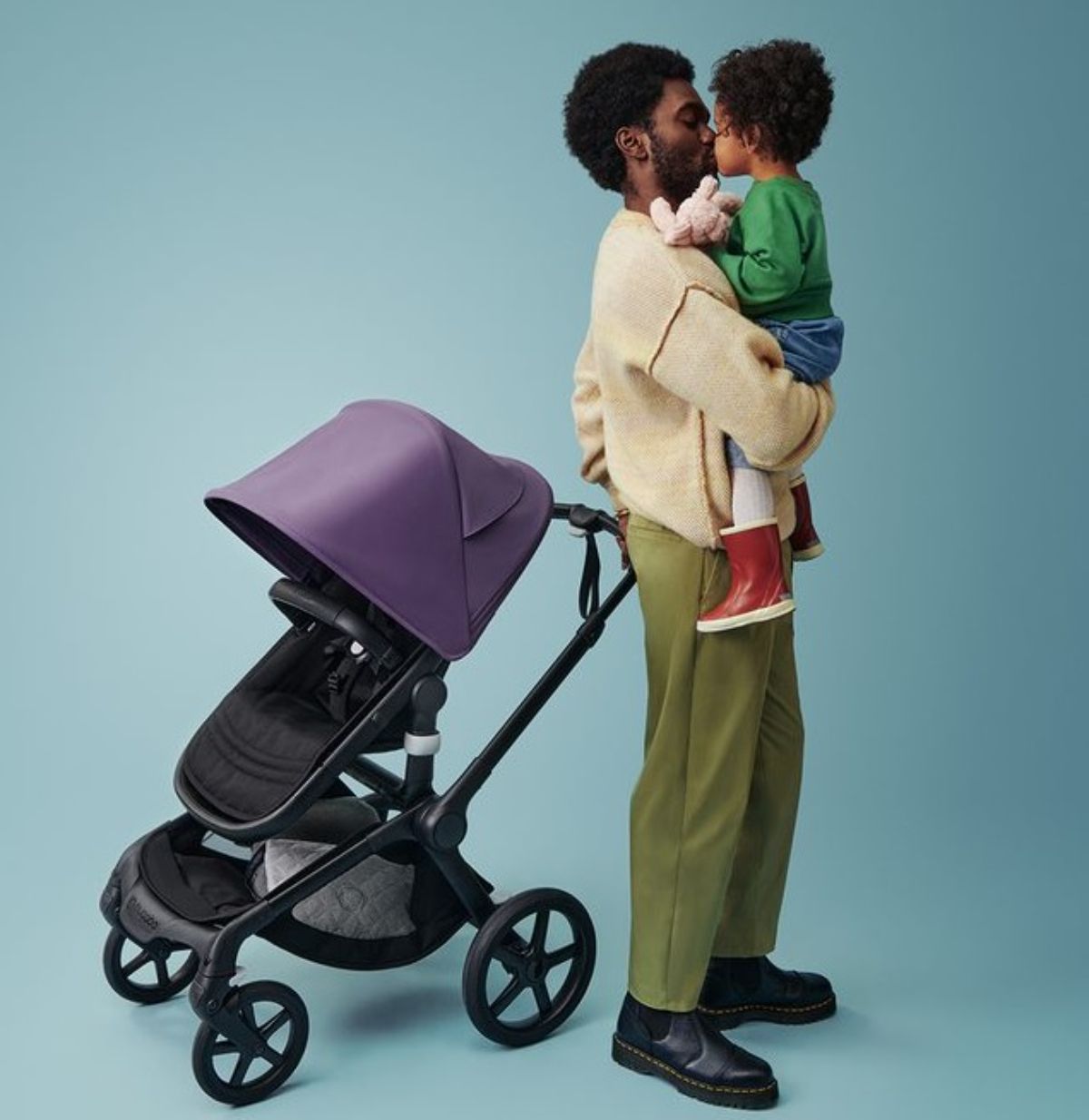 Bugaboo Fox 5 Black/Midnight Black Base with Astro Purple Canopy ...